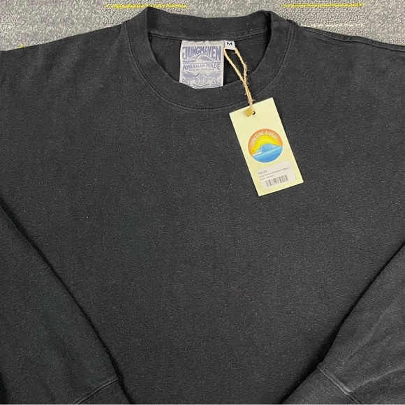 Jungmaven California Pullover Lightweight Sweatshirt Sz M Black Hemp Cotton NWT - Picture 3 of 10